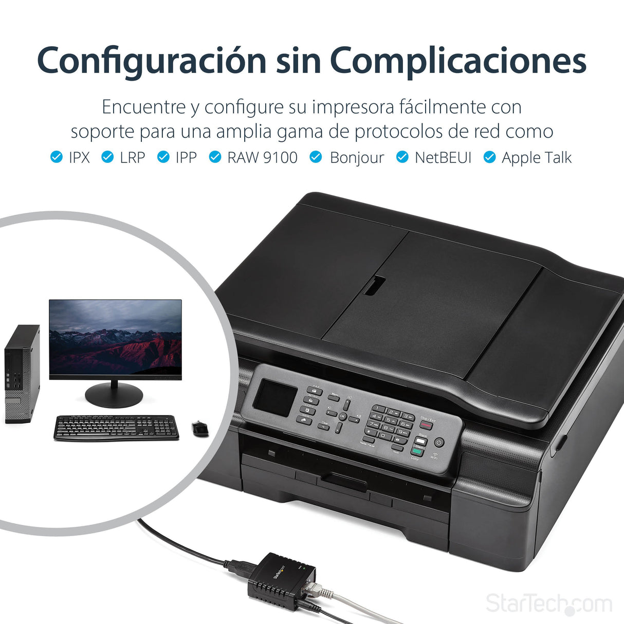 EAN 0065030855174 - StarTech.com PM1115U2 servidor de impresión LAN Ethernet Negro imagen 8