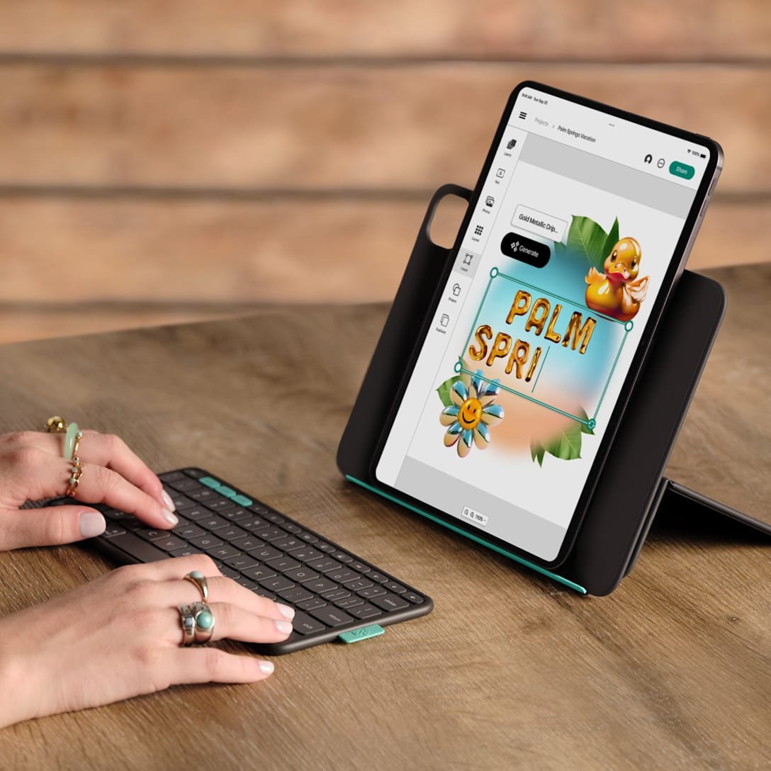 Logitech Flip Folio - Teclado Y Funda Folio - Full Size - Inalámbrico - Bluetooth 5.1 Le - Qwerty - Nórdico (Danés/Finlandés/Noruego/Sueco)