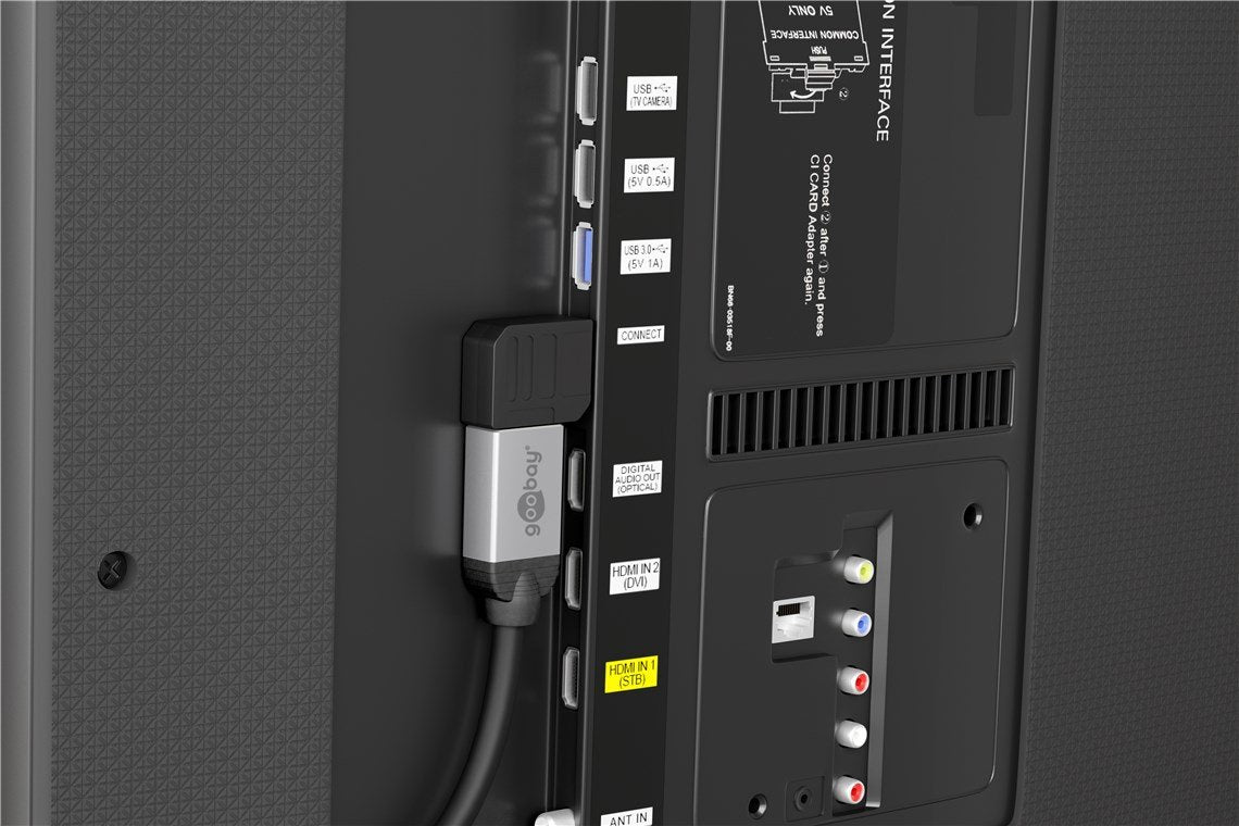 Adaptador Hdmi Hembra A Hdmi Macho Codo 270°  Horizontal, 8k/60hz Goobay Plastico