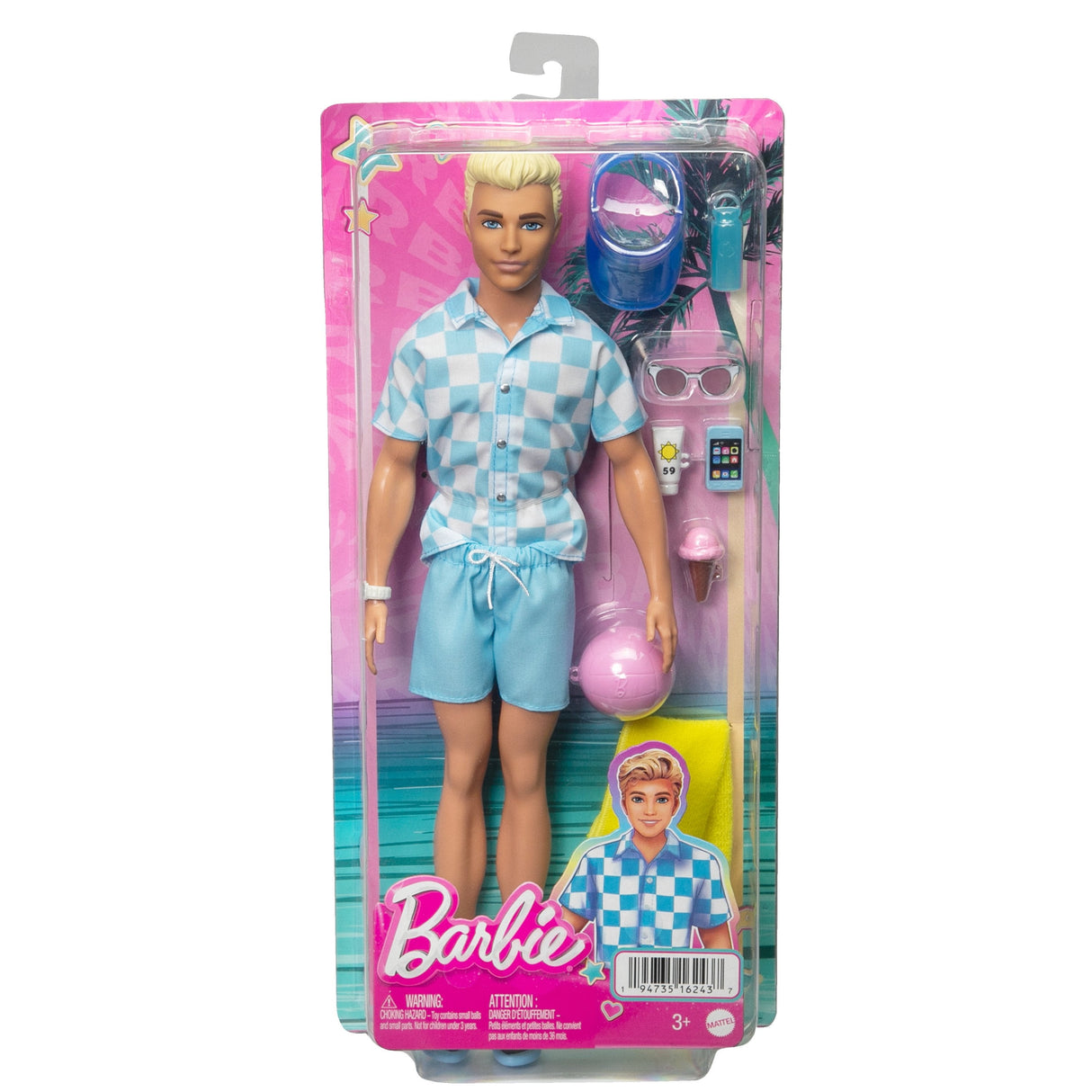 Mattel Barbie Beach Day Ken Hpl74