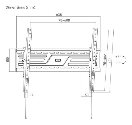 EAN 8716309135283 - Gembird WM-86T-01 soporte para TV 2,18 m (86") Negro imagen 5