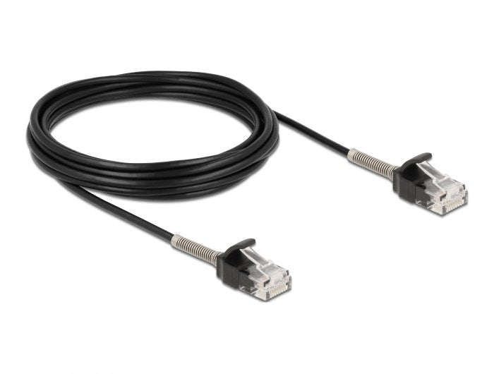 Delock Cable Rj45 Macho A Rj45 Macho Cat.6a 5 M Negro Proteccion Anti-Dobleces