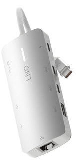 Hub 8 Puertos Pro Usb-C 140w Gris Linq Usb-C/ 1xusb3.2, 1xhdmi, 1xusb-C Pd Hasta 140w, 2xusb-C, 1xrj45 2,5gbps, 1xlector De Tarjetas Tf Y Microsd, 1xlector De Tarjetas Sd 4.0