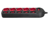 EAN 5902211109617 - Maclean MCE204 base múltiple 1,5 m 5 salidas AC Interior Negro, Rojo imagen 3