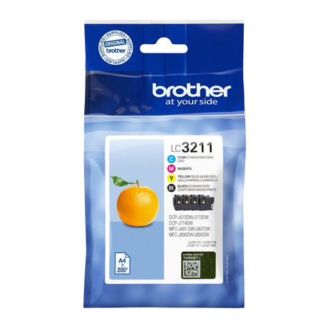 EAN 4977766780148 - Brother LC3211VAL cartucho de tinta 4 pieza(s) Original Rendimiento estándar Negro, Cian, Magenta, Amaril imagen 1
