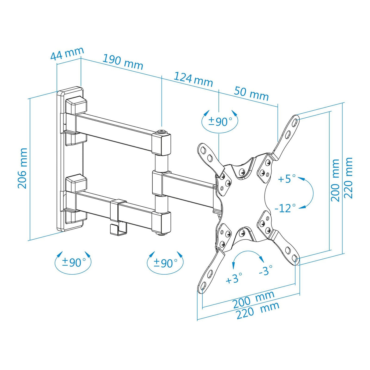 EAN 8433281007130 - TooQ LP2142TNL-B soporte para TV 106,7 cm (42") Negro imagen 13
