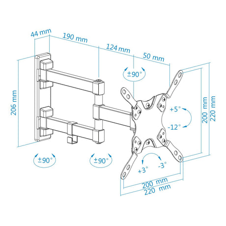 EAN 8433281007130 - TooQ LP2142TNL-B soporte para TV 106,7 cm (42") Negro imagen 13