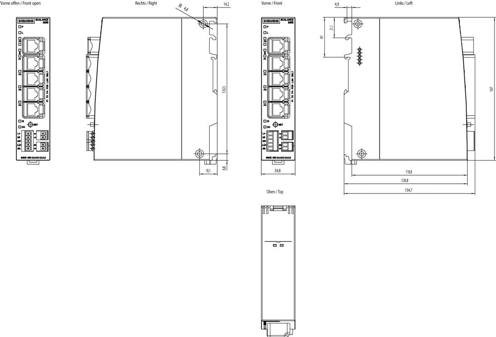 Siem 6gk5615-0aa00-2aa2 Scalance S615 Lan-Router, Zum Schutz Von Geräten Netzen