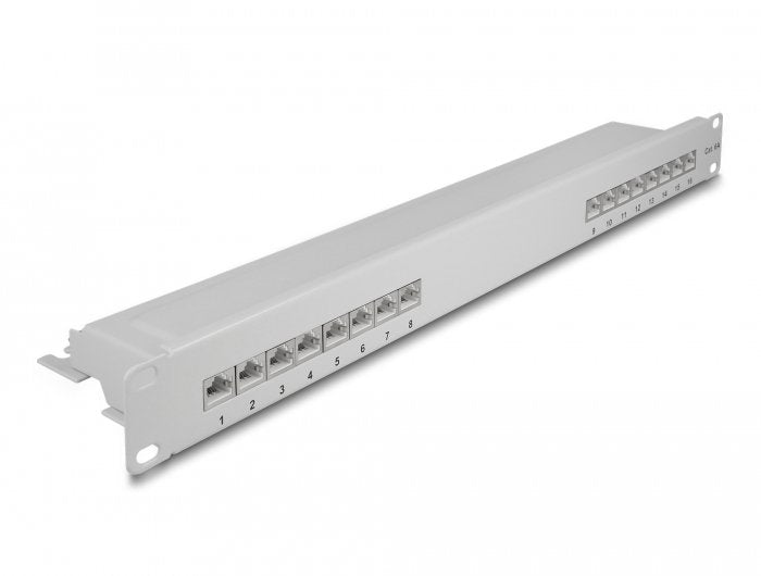 Delock Panel De Conexiones De 19" De 16 Puertos Cat.6a 1u Gris