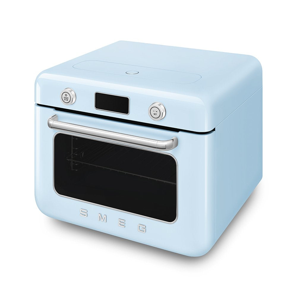 Horno Multifunción De Sobremesa Smeg Estilo Años 50 Con Tecnología Galileo Azul Cof01pbeu