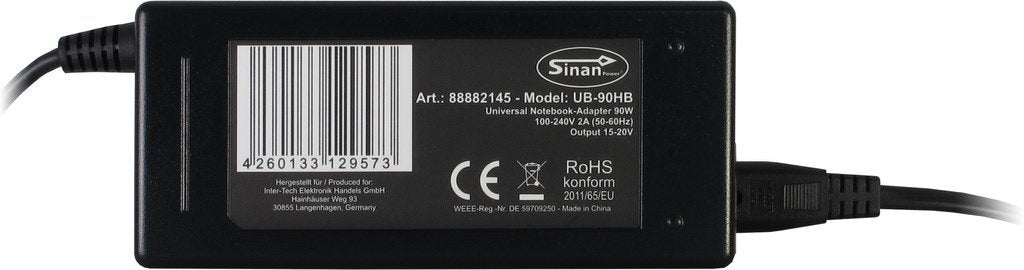 EAN 4260133129573 - Inter-Tech Sinan UB-90HB adaptador e inversor de corriente Universal 90 W Negro imagen 5