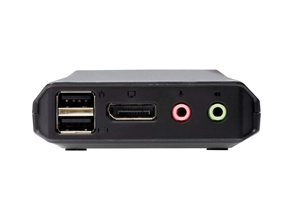 Aten Switch Kvm En Formato Cable Híbrido Displayport De 2 Puertos Usb-C