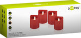 Led Echtwachs-Kerzen 4er Set Rojo Mit Timer Funktion