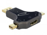 Delock 3 In 1 Monitoradapter Mit Usb-C   Displayport   Mini Displayport Eingang Auf Hdmi Ausgang Mit 4k 60 Hz