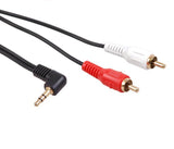 Przewód Mini Jack 3,5mm Katowy 2rca 1m Mctv-824 Czarny