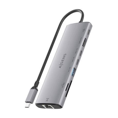 EAN 8435739903612 - AISENS ASUC-8P033-GR base para portátil y replicador de puertos Alámbrico USB 3.2 Gen 1 (3.1 Gen 1) Type- imagen 3