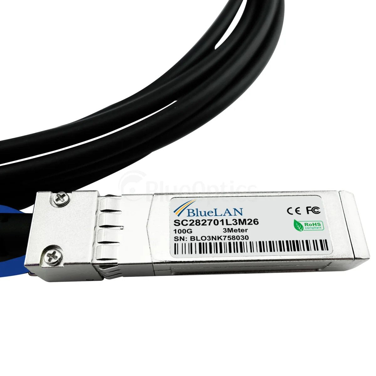 Blueoptics Qnap Cab-Dac3m-Q28b4 Bluelan Pasivo 100gbase-Cr4 Qsfp28 A 4x25gbase-Cr Sfp28 Direct Attach Breakout Cable, 3m,