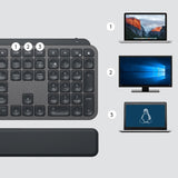 Teclado Inglés Logitech Mx Keys Plus Rf Wireless + Bluetooth Qwerty Grafito