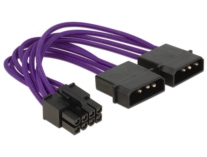 Delock Cable Power 8 Pin Eps > 2 X 4 Pin Molex