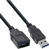 Inline Usb 3.0 Cable Tipo A Macho A Tipo A Hembra Negro 1m