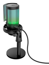 Microfono Trust Gxt 238 Auron Gaming Usb Iluminacion Led Patron Cardioide Tripode Negro