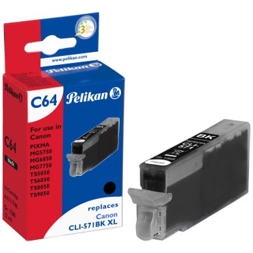 Pelikan Tinta Canon C64 Cli571bk Xl Negro Compatible
