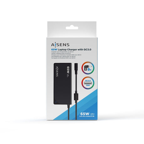EAN 8436574707137 - AISENS ASLC-65WAUTO-BK adaptador e inversor de corriente Interior Negro imagen 6
