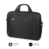 Maletín Subblim Oxford Black Para Portátiles Hasta 13.3'-14'/ 33.7-35.5cm Interior Acolchado Bolsillo Exterior Correa De Hombro