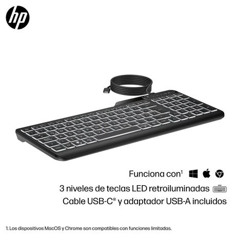 EAN 0197192768518 - HP 400 Backlit Wired Keyboard teclado Hogar USB Negro imagen 8