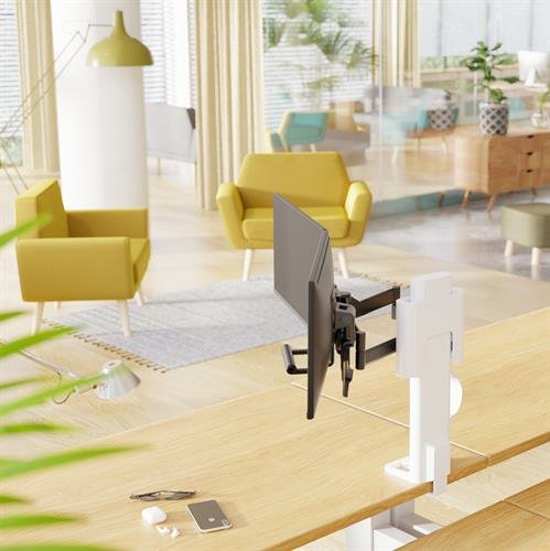 Soporte Monitor Ergotron Trace 45-631-216 Para  (27") Blanco Escritorio, Soporte De Monitor Blanco, Abrazadera, 9,8 Kg, 54,6 Cm (21.5"), 68,6 Cm (27"), 100 X 100 Mm, Blanco