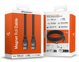 Energy Sistem Magnet Roll Cable Usb-C 2.0 - Hasta 60w Y 480mbps - Compatible Con Powerdelivery - Recubierto Con Pvc Y