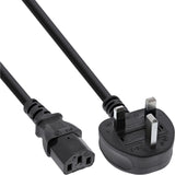 Cable De Alimentación Inline Enchufe De Inglaterra A 3 Pines Iec C13 Negro H05vv-F 3x0.75mm² 1.8m