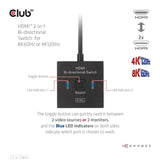 Club3d Hdmi Switch 2-In-1 Bidirektional 8k60hz 4k120hz Uhd Retail