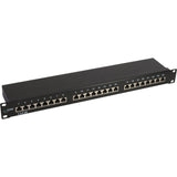Patch Panel Inline 19" Cat.5e 24 Puertos 1u Negro Ral9005