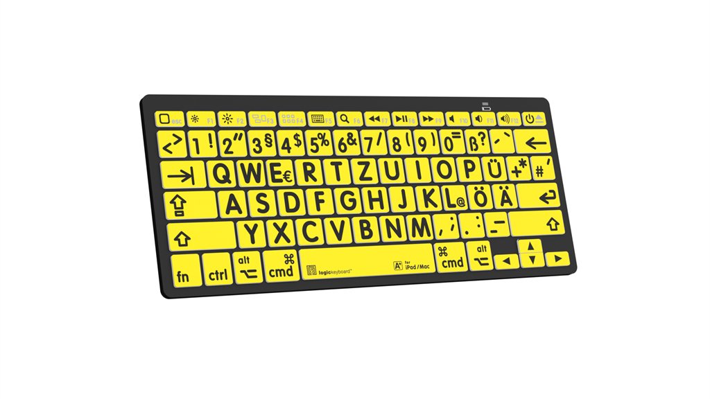 EAN 5707795011581 - Logickeyboard LKB-LPBY-BTON-DE teclado Médico Bluetooth QWERTZ Alemán Negro, Amarillo imagen 6