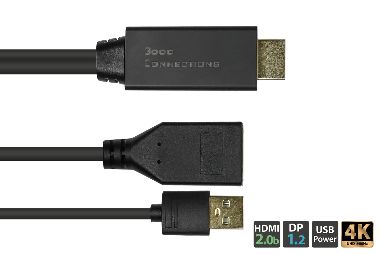 EAN 4014619603404 - Alcasa HDMI-AD22 adaptador de cable de vídeo 0,3 m HDMI tipo A (Estándar) DisplayPort Negro imagen 2