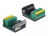 Delock Adaptador Sub-D 9 Pines A Bloque De Terminales 9 Pin Con Botón Pulsador
