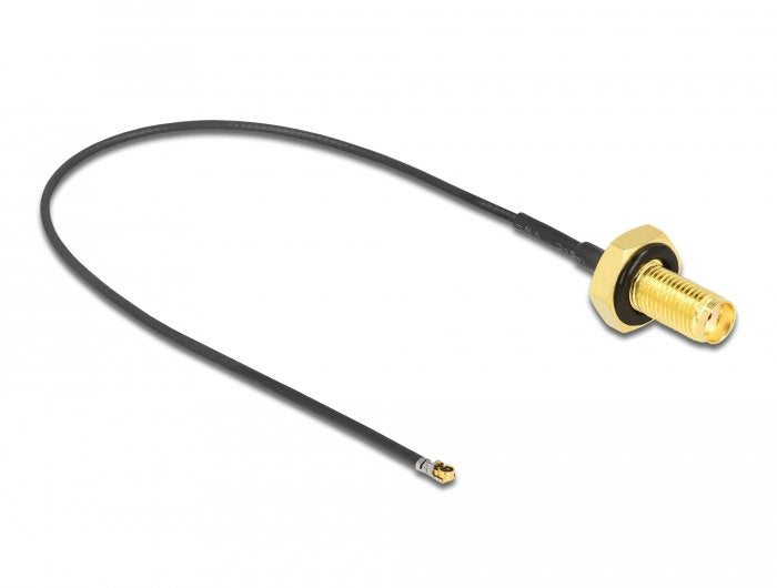 Delock Antennencable Sma Buchse Zum Einbau Zu Mhf 4l Lk Stecker 1.37 20cm Gewindelnge 10mm Spritzwassergeschtzt