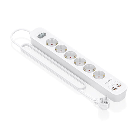 EAN 8435739904480 - AISENS ASPS-2A2C16-W base múltiple 1,4 m 6 salidas AC Interior imagen 2