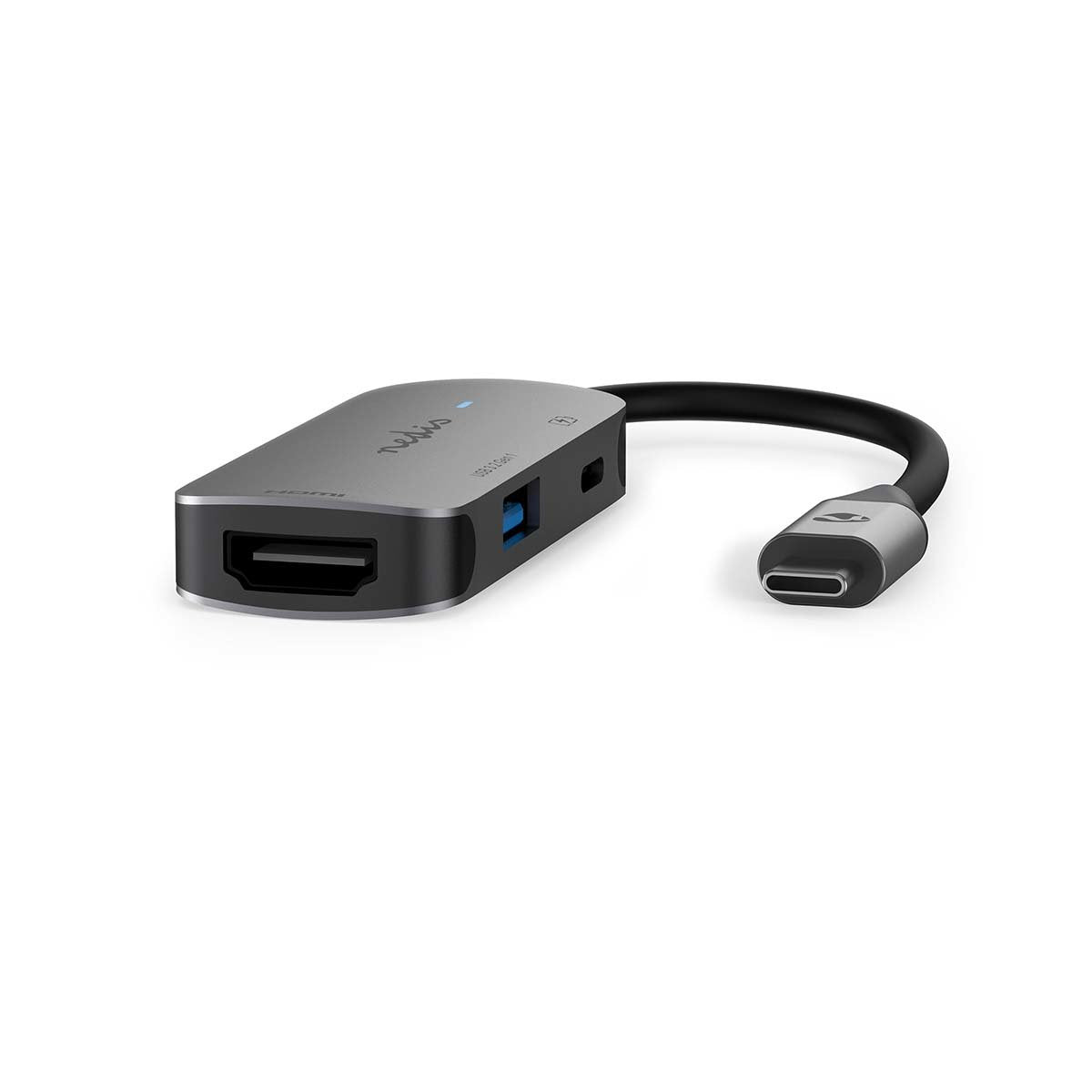 Nedis Ccgb64230gy01 Hub De Interfaz Usb 3.2 Gen 1 [3.1 Gen 1] Type-C 5000 Mbit/S Gris