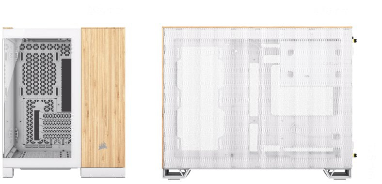 Caja Pc Corsair Cc-9011288-Ww  Midi Tower Bamboo, Blanco