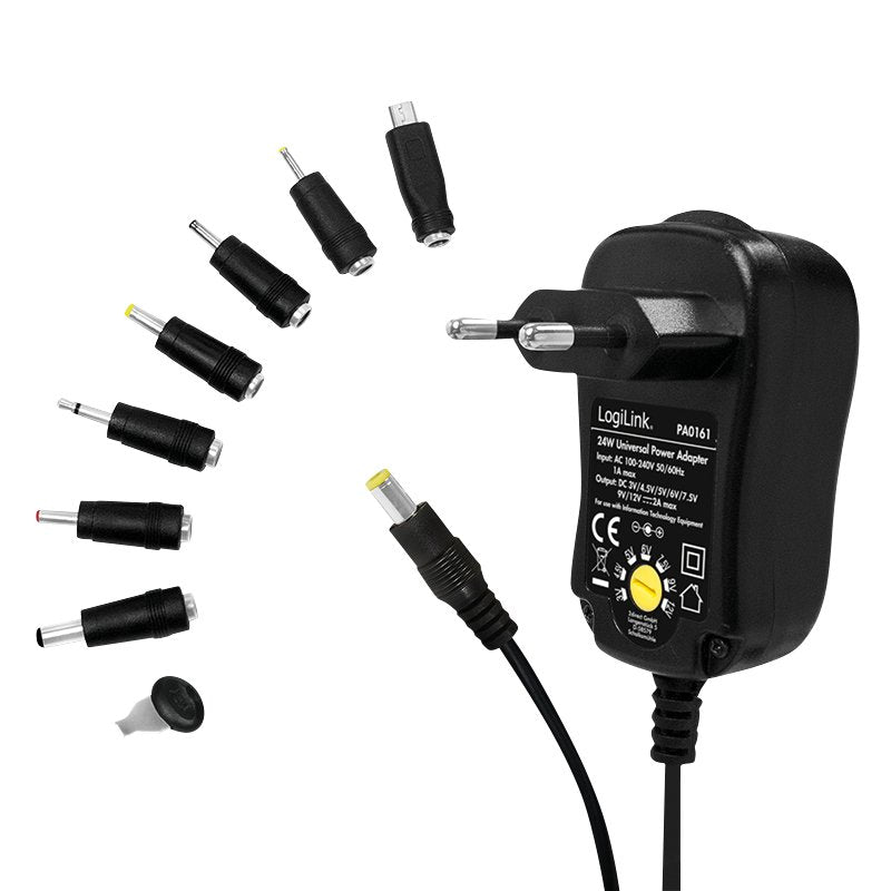 Cargador Universal Logilink 3-12v 24w Con 7 Enchufes Diferentes