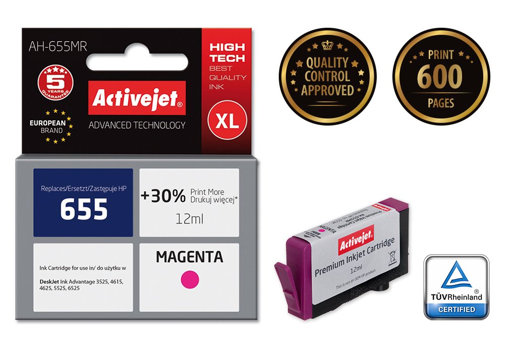 EAN 5901443095842 - Activejet AH-655MR cartucho de tinta 1 pieza(s) Compatible Alto rendimiento (XL) Magenta imagen 1