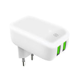 Cargador Red 2usb Led Blanco
