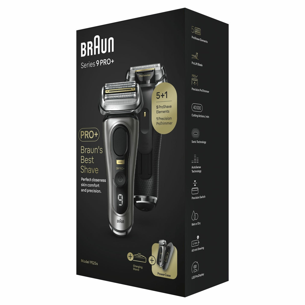 EAN 7500435218061 - Braun Series 9 Pro+ 9525s Wet & Dry Máquina de afeitar de láminas Recortadora Metálico imagen 2