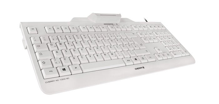 Cherry Tas Kc 1000 Sc Corded Gb-Layout Blanco Gris Smartcard