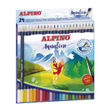 Alpino Lápices De Colores Aqualine Acuarelables 175mm Estuche De 24 C/Surtidos