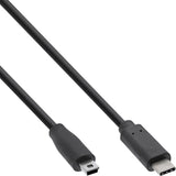 Cable Inline Usb 2.0, Tipo C Macho A Mini-B Macho (5 Pines), Negro, 1,5 M
