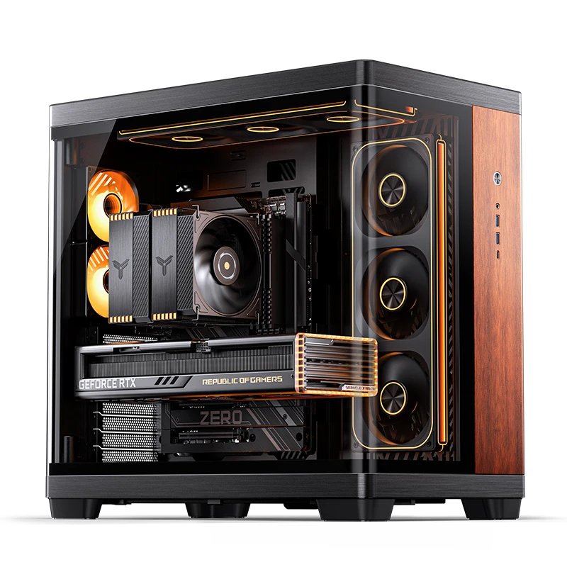 Caja Atx Jonsbo Tk-4 Wood Cristal Templado Negro