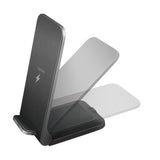 Logilink Wireless Quick Charging Stand 15 W, Twin Coil, Negro